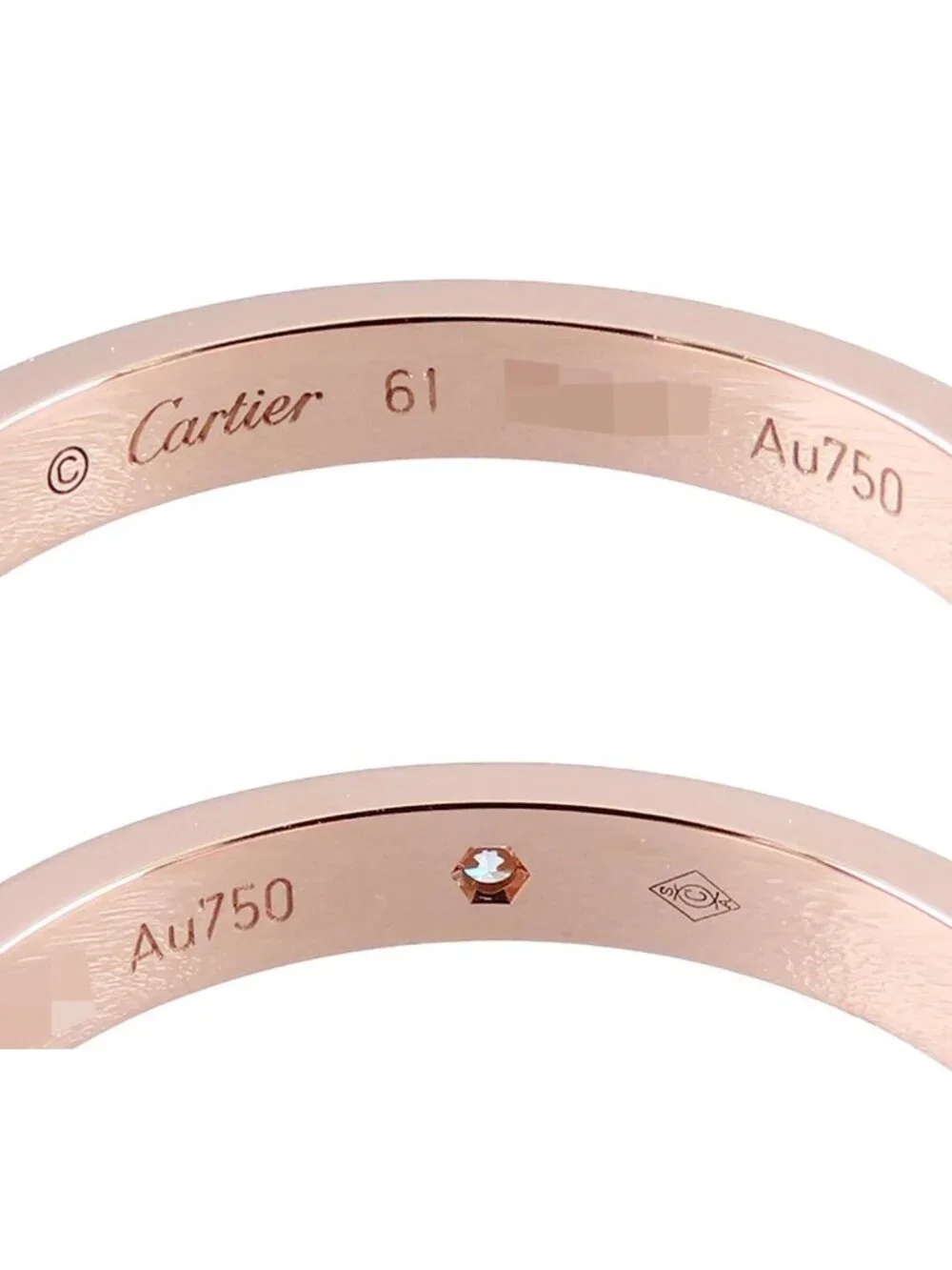 Cartier C de Cartier Ring Pink Gold 18K Diamond Weddin 61 to